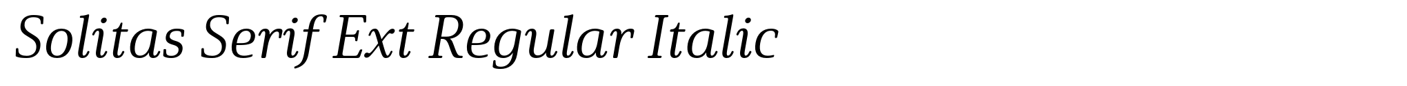 Solitas Serif Ext Regular Italic image